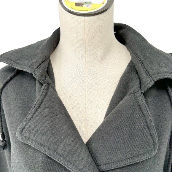 Sebby Hooded Peacoat Women's XL Black Long Sleeve Collar Button Closure Pockets - Picture 4 of 11